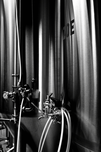 Previous day's beers in the fermentation tanks.