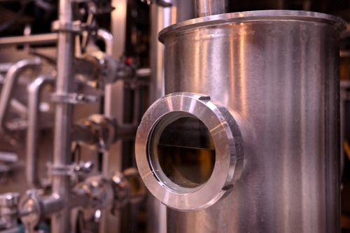 The first batch coming out of the mash tun.